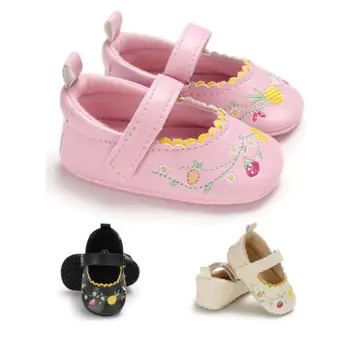 

Kid Newborn to 18M Infants Baby Girl Soft Crib Shoes Flower Prewalker Sole Shoes