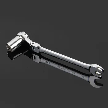 

8-19mm direct sales of chrome-molybdenum steel double-end dual-purpose ratchet wrench ratchet socket wrench