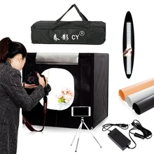CY 60*60 см светодиодный светильник для фотостудии, тент, софтбокс, светильник для съемки, тент, софтбокс+ переносная сумка+ адаптер переменного тока для ювелирных игрушек