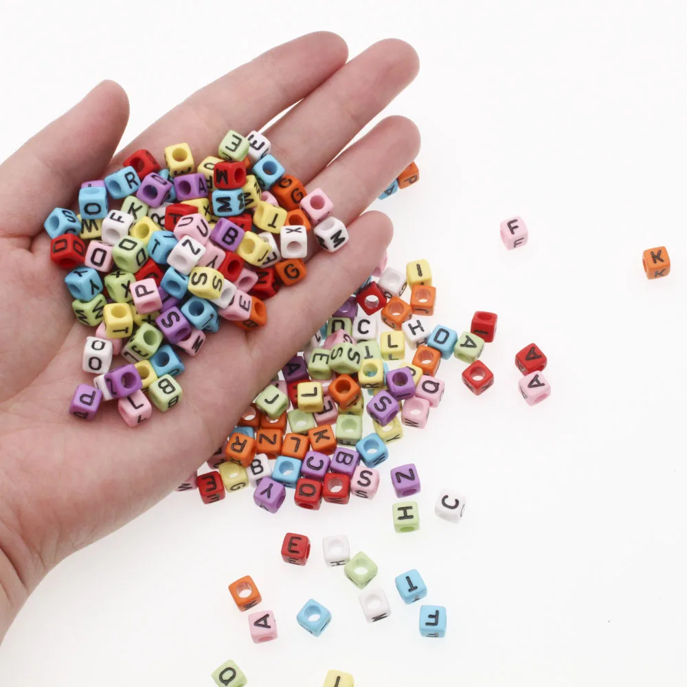 250 шт буквенные бусины Смешанные Алфавит a-z кубические бусины для изготовления ювелирных изделий для DIY браслетов ожерелья - Цвет: A001 Colorful-3
