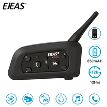 EJEAS V6 Pro 860mAh Intercom Bluetooth Motorcycle Helmet Headset 6 Rider Comunicador Noise Control Water Resistant 1200M