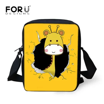 

FORUDESIGNS Small Cross-body Bag for Women Cute Animal Giraffe Tiger Pattern Female Messenger Bags Luxury Brand Yellow Handbags