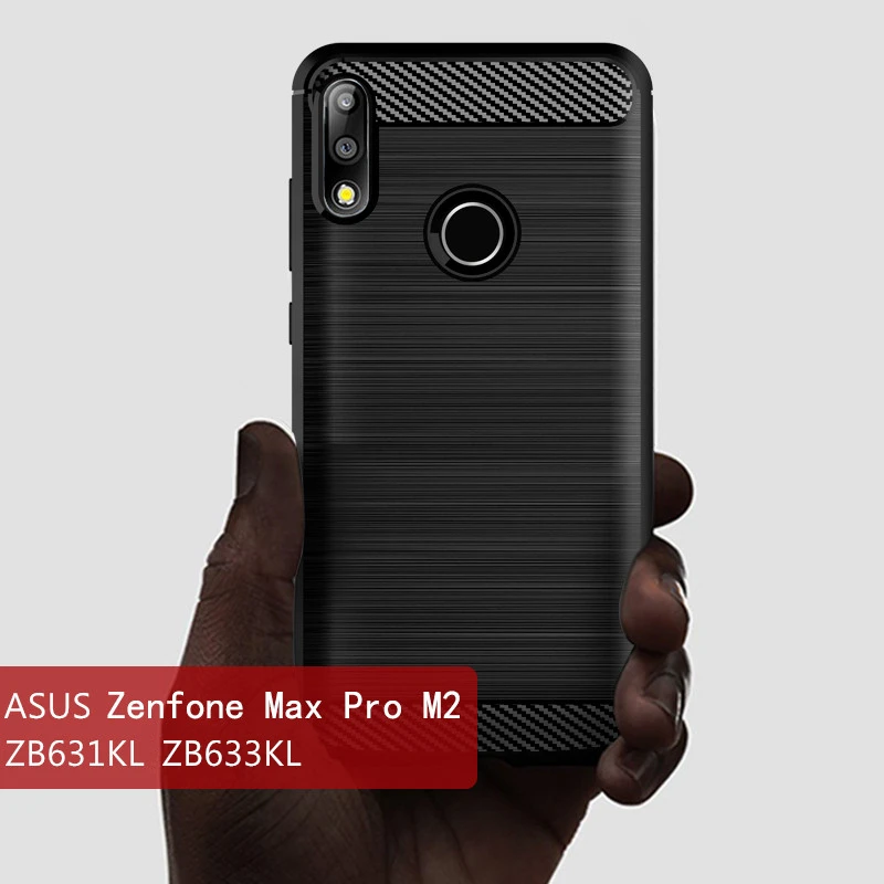 Asus ZenFone Max Pro M2 ZB631KL Case Carbon fibre Armor Soft Silicone Back Cover Asus ZenFone Max M2 ZB633KL Shockproof Cases Asus ZenFone Max Pro M2 ZB631KL Case Carbon fibre Armor Soft Silicone Back Cover Asus ZenFone Max M2 ZB633KL Shockproof Cases