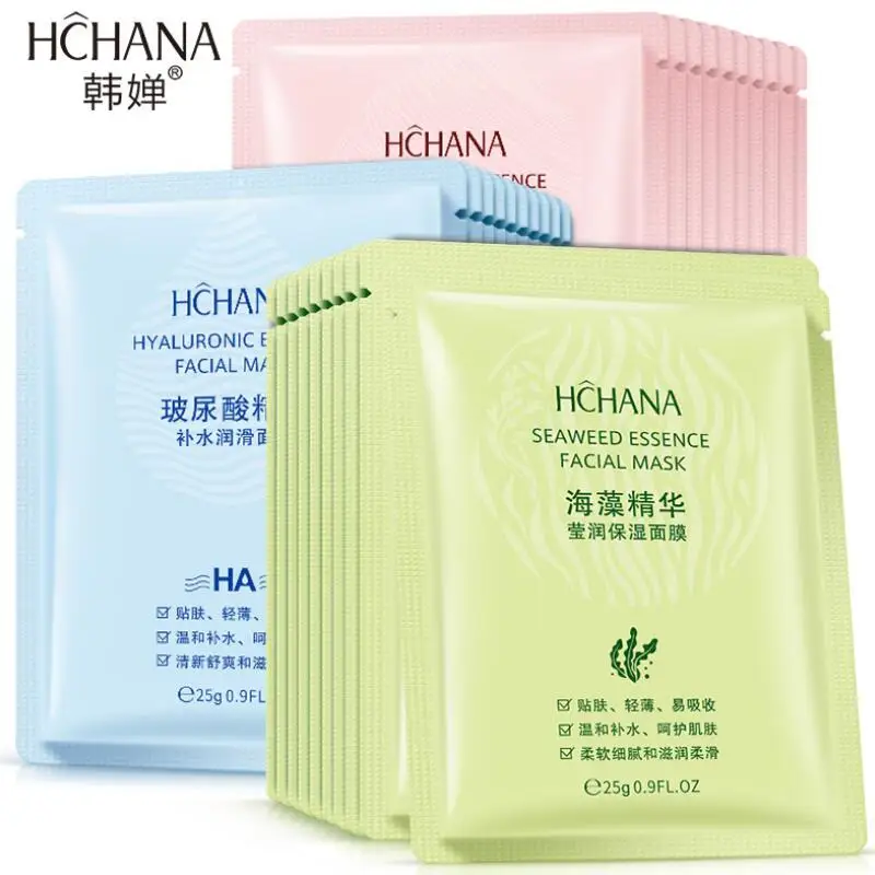 

HCHANA Hyaluronic/Seaweed/Slik Protein Face Mask Hydration Moisturizing Smoothing Nourishing Facial Skin Care
