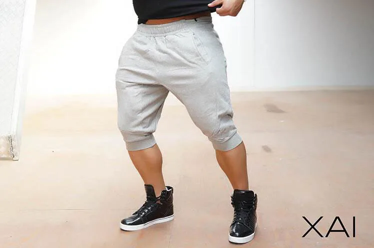 

New Fashion Men Sporting Beaching Shorts Trousers Cotton Bodybuilding Sweatpants Fitness Short Jogger Casual Gyms Men Shorts