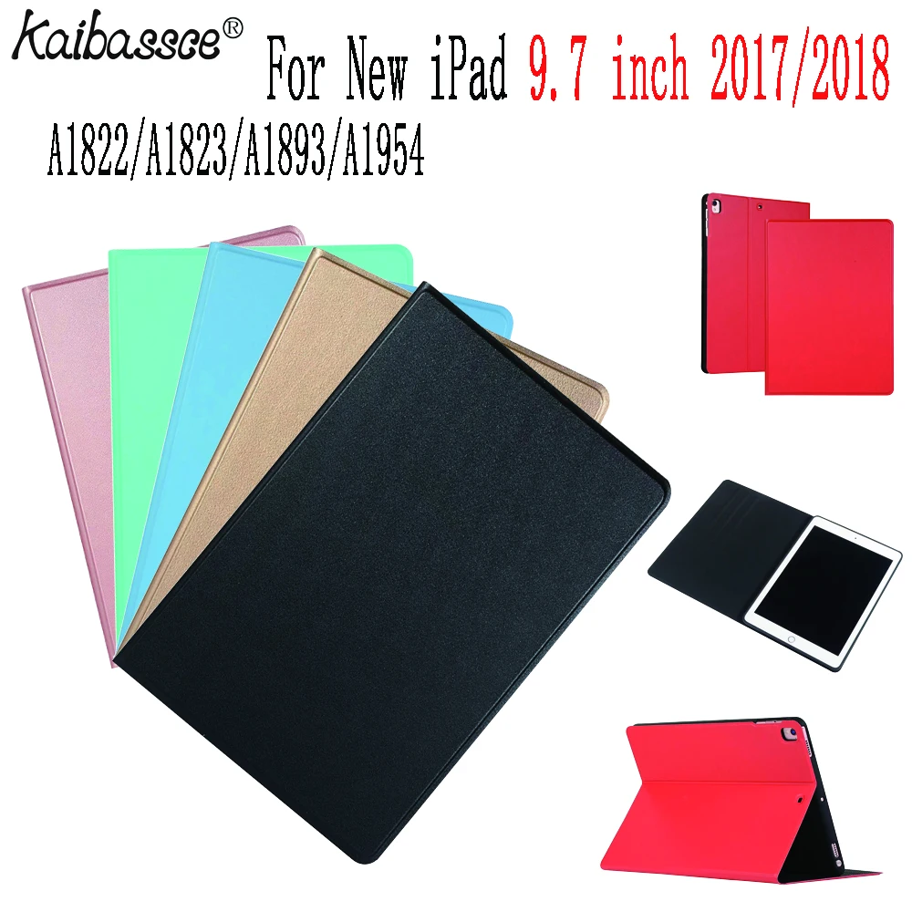 Чехол для нового iPad 9,7 дюймов 2017 2018 эластичный кожаный чехол для планшета с подставкой TPU Мягкий Нижний чехол A1822 A1823 A1893