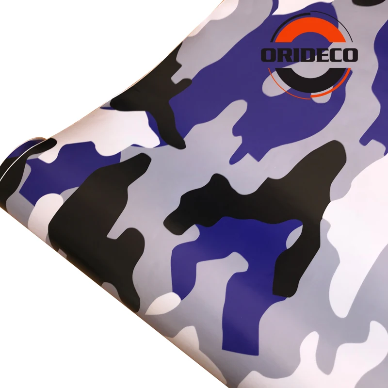 Blue black gray Snow camo vinyl car film 1