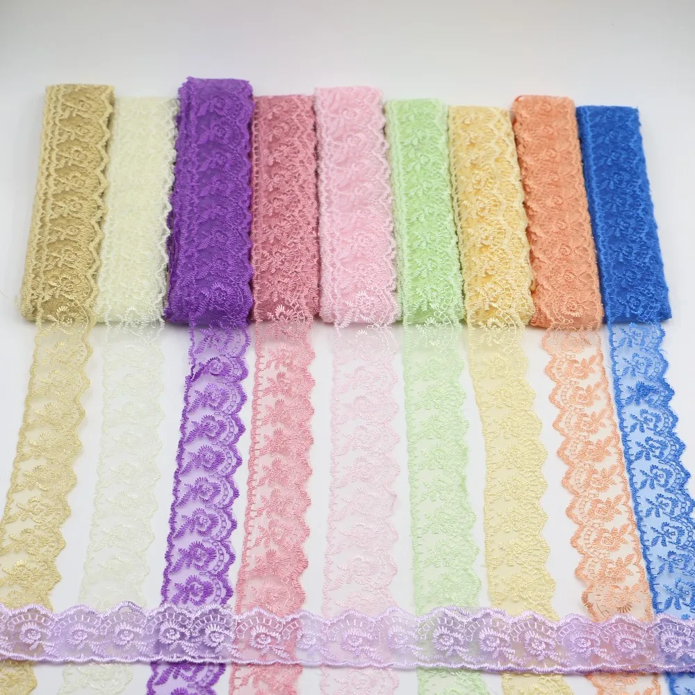 40MM Width Wedding party flower shape Lace Fabric pink Trim Embroidered