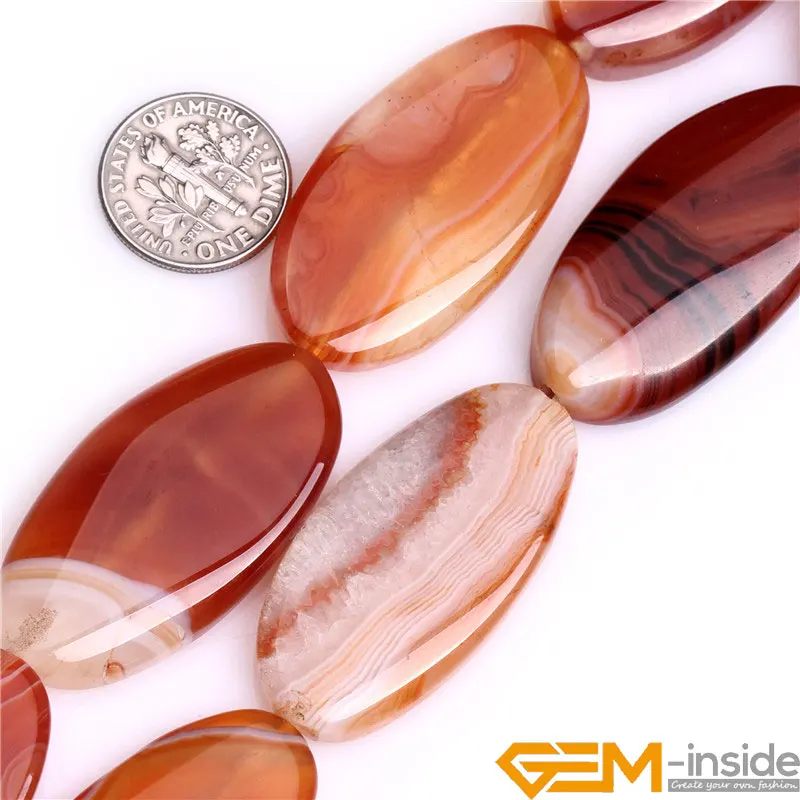 

22x40mm & 30x40mm Oval Shape agt Beads Natural Stone Beads For Jewelry Making Strand 15" Wholesale !