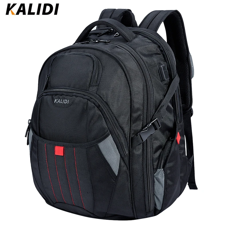 KALIDI 17 18 inch Waterproof Men Backpacks USB Charging Larger Travel School Bags 17.3 Inch
