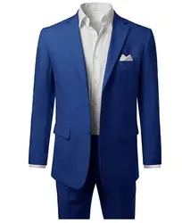 Элегантный дизайн Королевский синий мужской костюм Повседневное Бизнес 2 шт торжественное платье Для мужчин костюмы комплект мужской