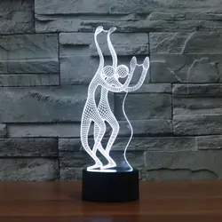 Новый светодиодный волна Танцы людей 3D свет красочный touch светодиодный видимого света подарок атмосферная настольная лампа