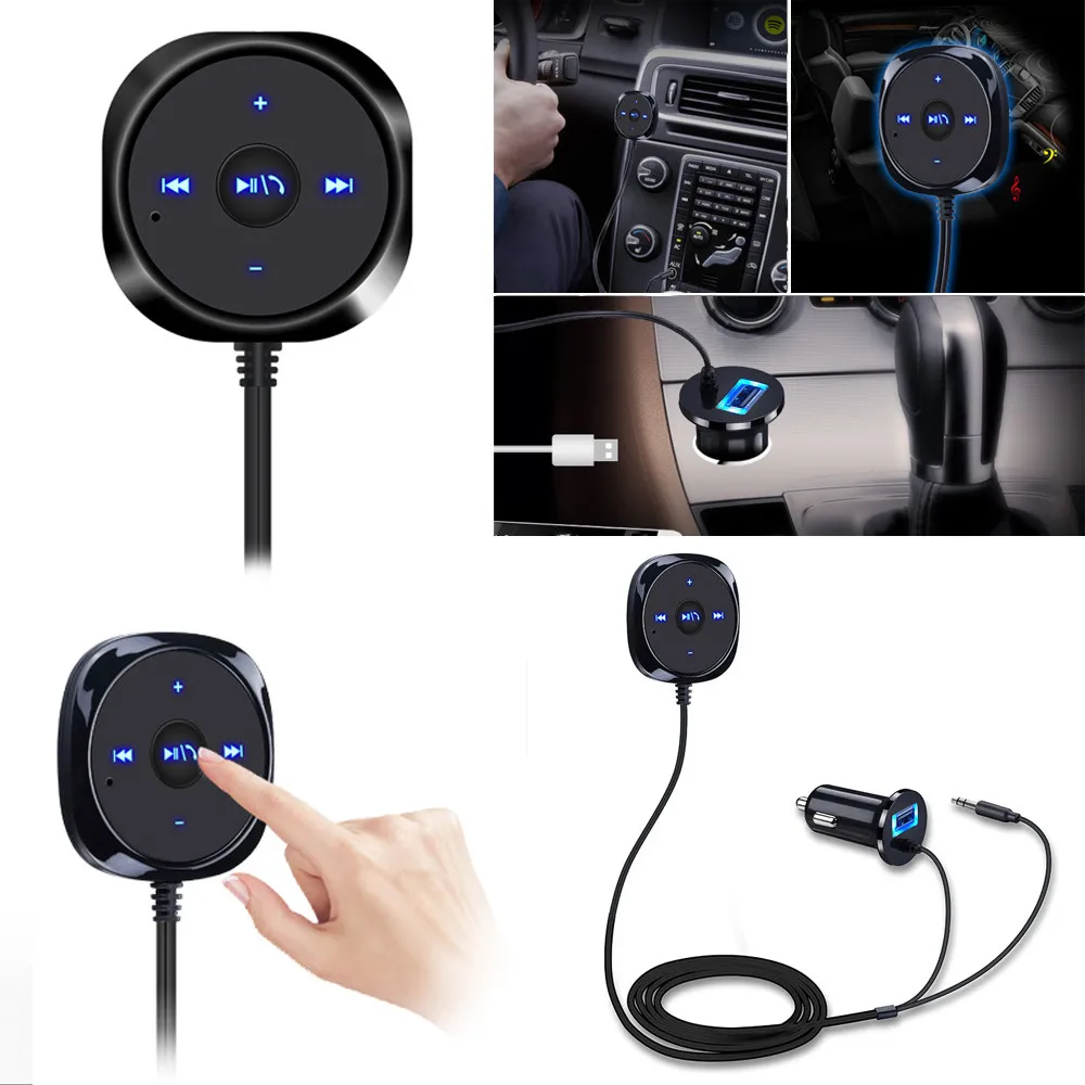 

Bluetooth 3.0 Wireless Music Receiver 3.5mm Adapter Handsfree Car AUX Speaker Bluetooth Car Kit Adapter #@G30