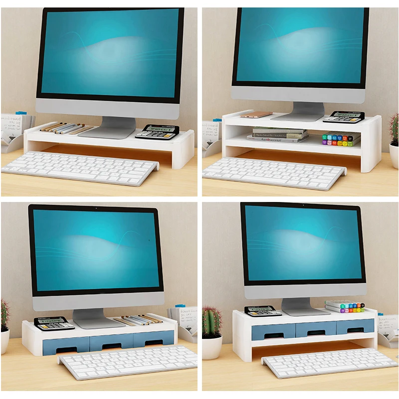 Creative Desktop Computer Keyboard Storage Holders Drawer Stationery Pen Books Sundries Shelf Home Office Accessories Supplies