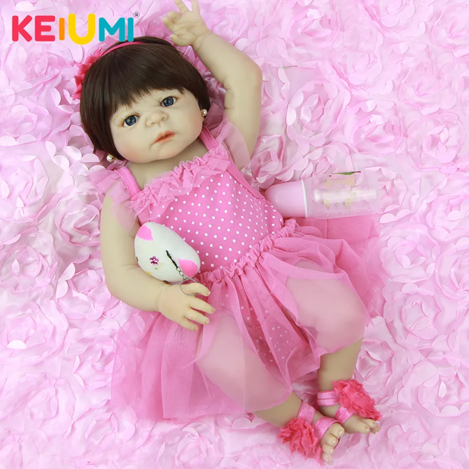 

Lovely 23 Inch Reborn Baby Girl Dolls Full Body Silicone Lifelike 57 cm Princess Reborn Dolls For Kids Birthday Gift