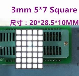 

5x7 LED Dot Matrix Display 3mm square digital tube 5*7 Square white LED display common anode
