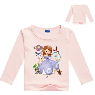 Новая рубашка принцессы для мальчиков, топы, Спортивная футболка, футболка Софии для девочек, одежда, костюм Бобби, Детская Весенняя футболка с длинным рукавом