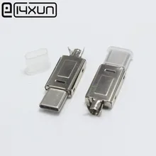 1 комплект цельнометаллический USB 3,1 type C штекер сварочный тип для самостоятельной зарядки данных разъем для OD мм2 кабель С Пылезащитным покрытием 4 в 1