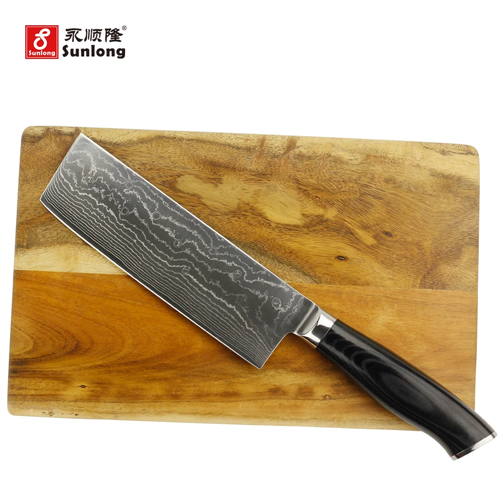 Sunlong 6 5 дюймовый нож шеф повара 67 слоев Дамасская сталь Gyuto высокопрочный для