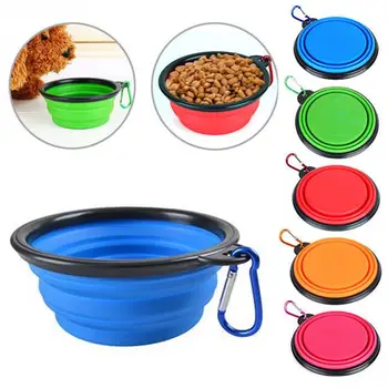 Pet Products Silicone Bowls Pet Folding Collapsible Feeding Bowl Portable Dog Cat Bowls Portable Feeder Puppy Pet Travel Bowls