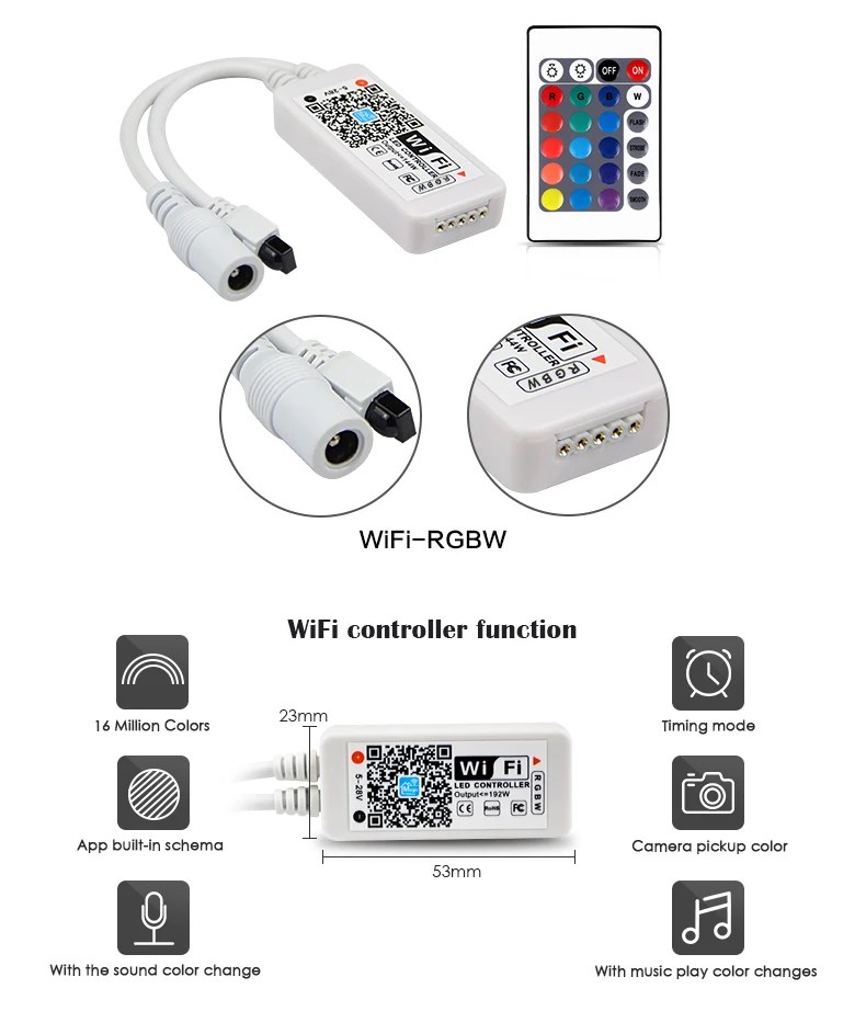 Светодиодный светильник Wi-Fi/Bluetooth RGB/RGBW управление Лер DC 5 в 12 В 24 в Android IOS APP Amazon Alexa Google Magic Home IR управление