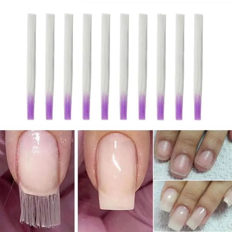 10 шт./упак. форма ногтей fibernails Акриловые Советы волокна Стекло расширение волокна Стекло для ногтей шелковые здания Маникюрный Инструмент - Цвет: 10pcs