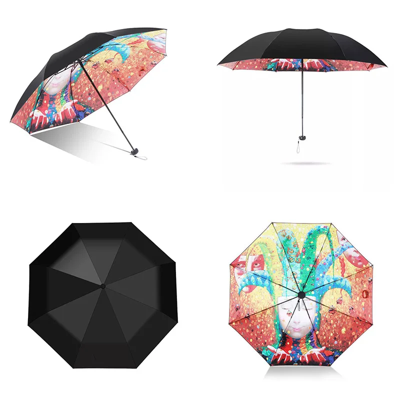 Модный зонт для женщин, складной, антиультрафиолетовый, детский зонтик для девочек, Женский клоун, китайский бренд, портативные легкие