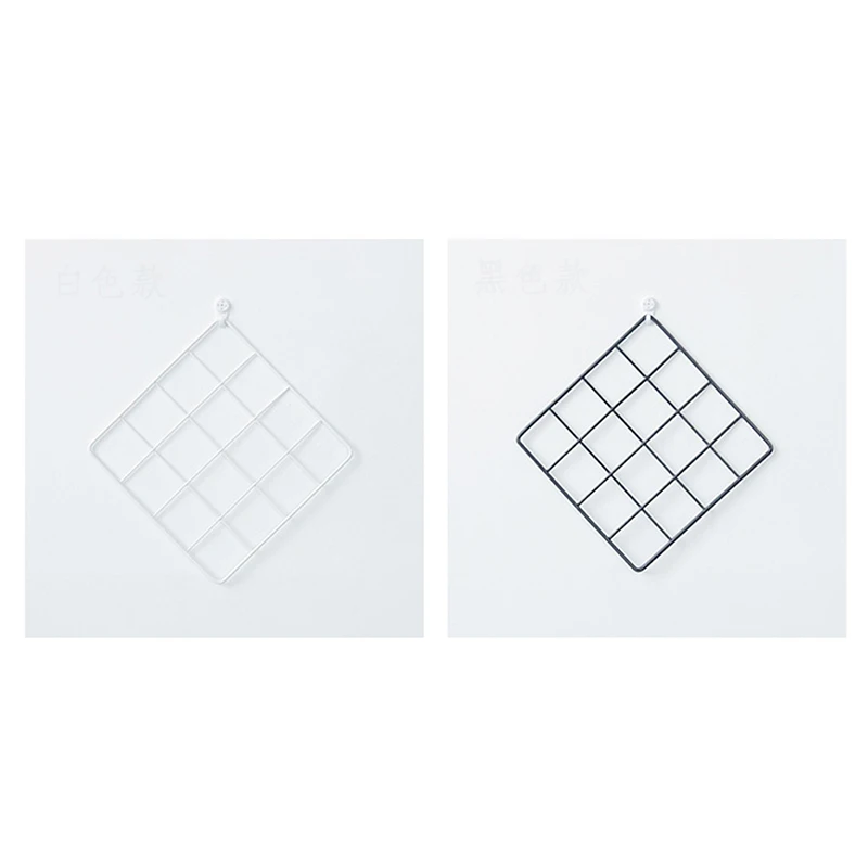 

Metal Mesh Grid Wall Photos Grids Pictures Postcards Square Shape Frame Iron DIY Photo Holder