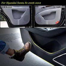 1 комплект интерьера 3D двери из углеродного волокна боковой край анти-защита от ударов стикер для Hyundai SantaFe 06-2012
