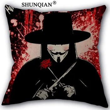 

High Quality Cotton Linen V for Vendetta Pillowcase Wedding Decorative Pillow Case For Home Pillow Cover A10.17