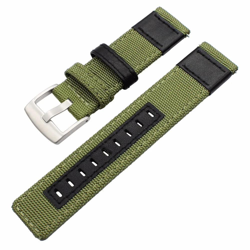 Ремешок для часов из нейлона и натуральной кожи 20 мм 22 24 мм|leather watchband|genuine leather