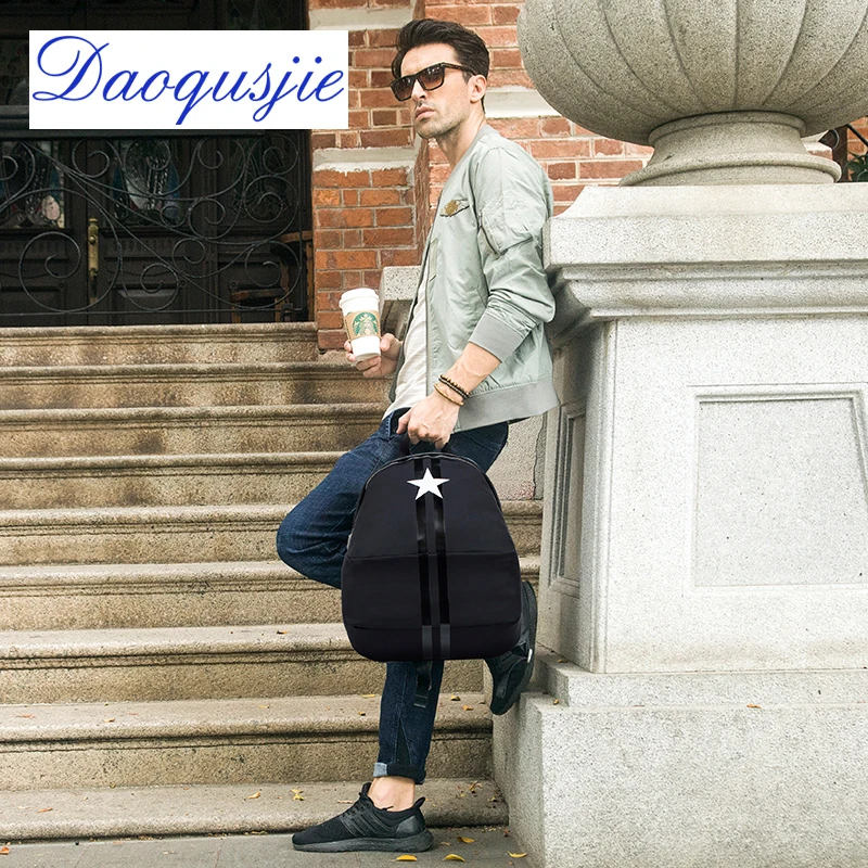 

DAOQUSJIE man backpack nylon waterproof men's bagpack light school bag leather backpacks female casual small travel bags for boy