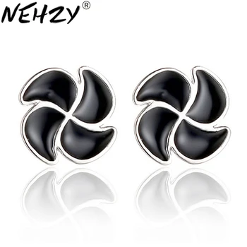 

Vinyl Silver earrings shaped rotating windmill Ms. retro fashion jewelry wedding gift new high quality cute earrings