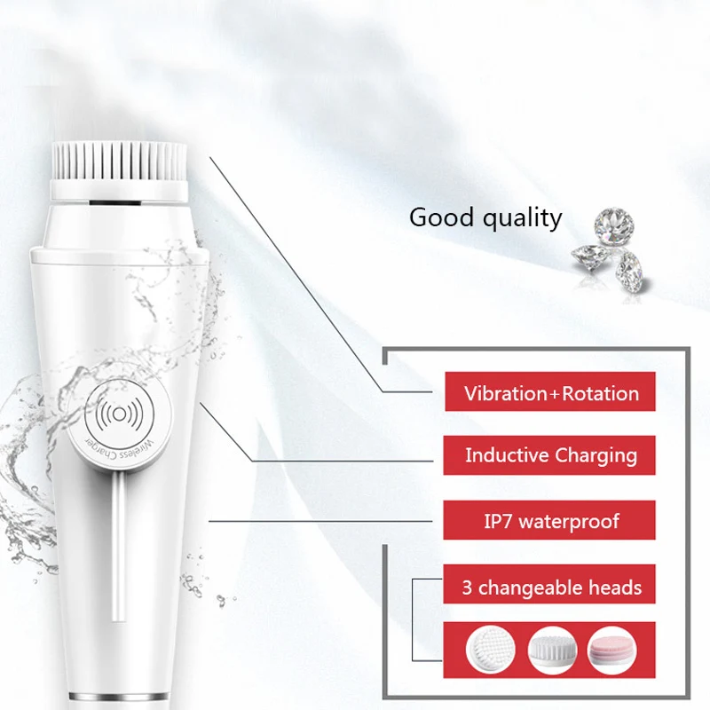 3 in 1 Electric Facial Washing Brush Cleaning Machine Face Skin Care