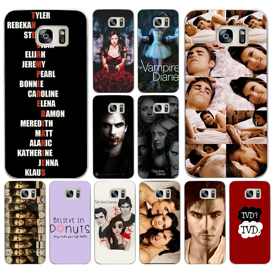 247DD The Vampire Diaries Hard Transparent Cover Case for Samsung Galaxy S4 S5 Mini S6 S6