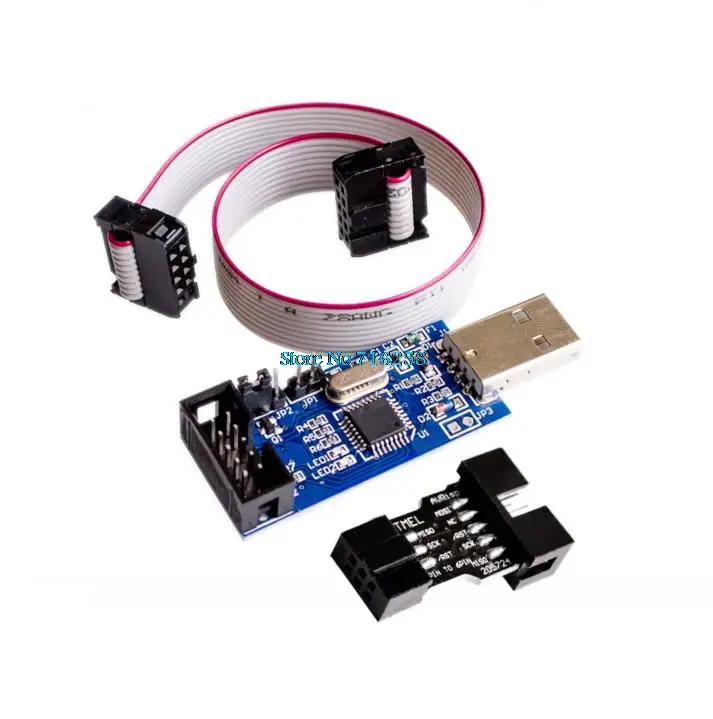 2 шт. = 1 шт. SBASP USB AVR программист для USB ASP USBISP ISP загрузчик+ 1 шт. 10PIN до 6PIN адаптер