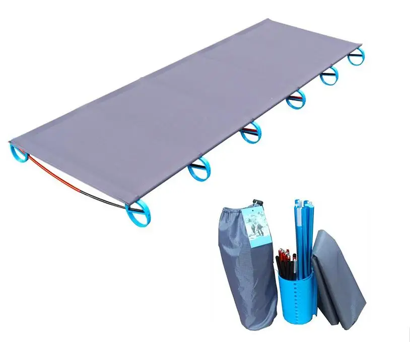 

Outdoor Folding Bed Camping Mat Ultralight Single Bed Cot Sturdy Portable Sleeping Bed Aluminium Frame