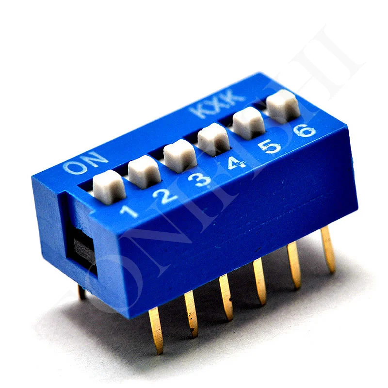 6P dial switch, flat dial switch, 6 bit toggle switch, feet 2.54MM blue ...