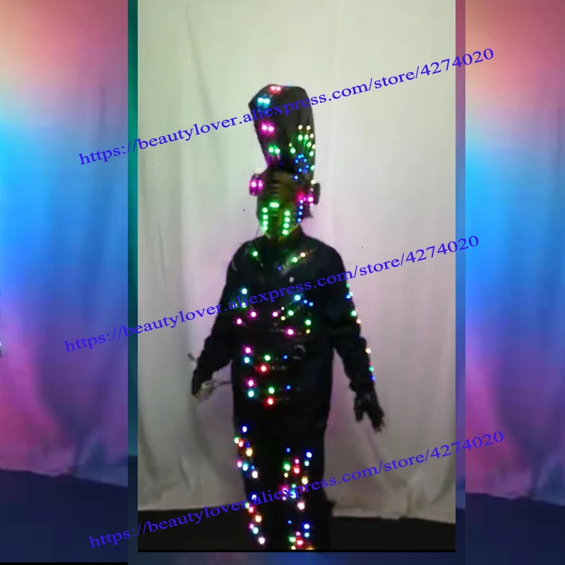 glowing robot suit