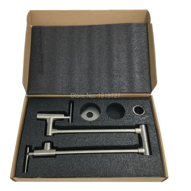 Bagnolux Wholesale Solid Brass Kitchen Wall Mount Pot Filler Faucet Swivel Spout Cold Water Only With Dual Swing Rose Gold Tap