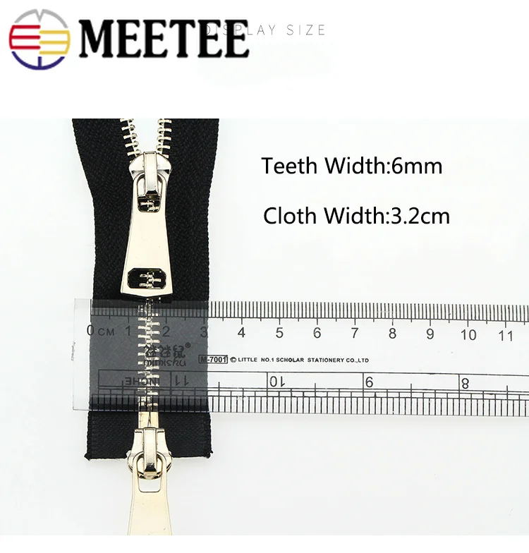 2pcs Meetee 5# Metal Zipper 120cm Double Sliders Open End Zip for Sewing Down Jacket Coat Clothing Accessories DIY Tailor Craft|Молнии| |