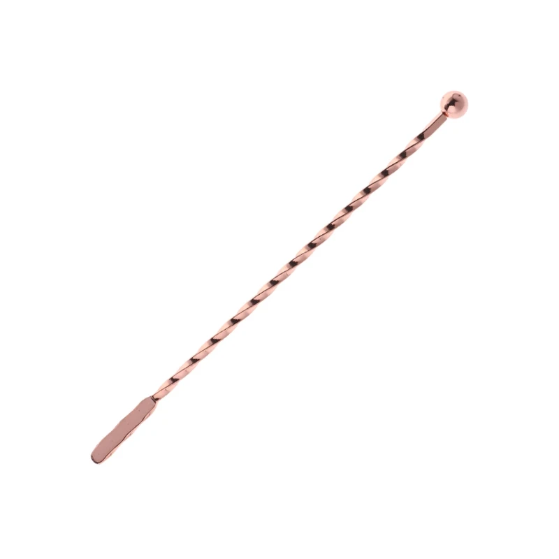 Новая Резьбовая палочка для коктейлей из нержавеющей стали, инструмент для коктейлей, 19 см, Коктейльная мешалка - Цвет: RGD