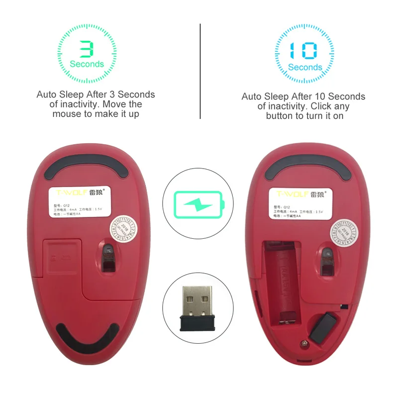 T-WOLF Q12 Slim Wireless Mouse (3)