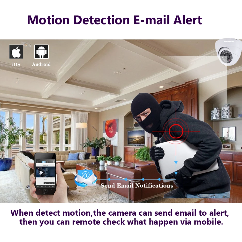 NINIVISION 4CH 5MP DVR Аудио запись CCTV система безопасности купольная ahd камера IR CUT P2P