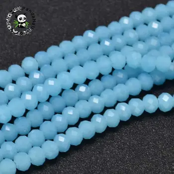 

Faceted Abacus Glass Beads Strands, SkyBlue, 6x4mm, Hole: 1mm; about 99pcs/strand, 17.7"