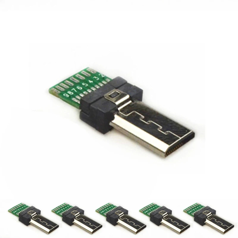 Lysee Data Cables 15 Pin Mini USB PCB Connector Micro 15pin usb Connector Data USB 1-100 Pack Male Jack for Sony Digital Camera MP3 Xperia M C1904 Color: 50 pieces
