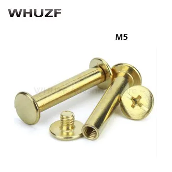 

20pcs/30pcs50pcs/lot M5*6/8/10/12/15/18-50mm Copper Brass Chicago Screws Snap Rivet Books Butt Screw Photo Album Binding Screw