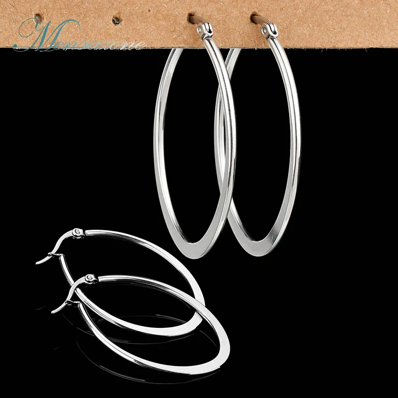 

MENSAZONE Brand Hot Sale Hoop Earrings Big Circle Basketball Oval Loop Earrings Steampunk Drop Shipping