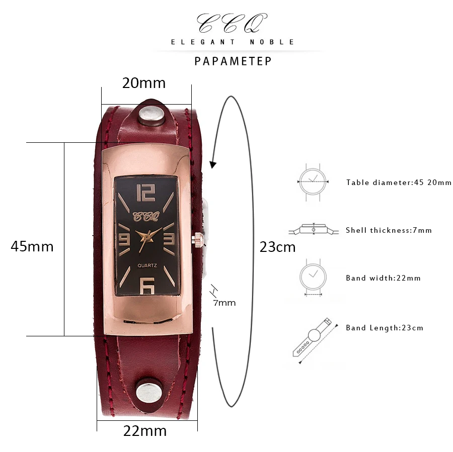 CCQ Брендовые женские часы-браслет из натуральной кожи модные повседневные женские кварцевые часы наручные часы подарок Relogio Feminino