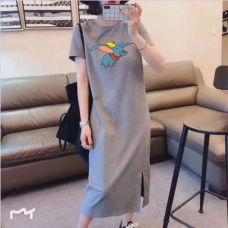 

Hot Sale 2019 Summer dress Women Short Sleeved Cute Print Casual Dress Femme Fashion O-Neck Loose Plus Size Dresses Vestidos 987